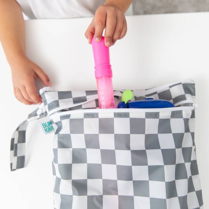 Bumkins - Wholesale Wet Bag - Kids & Baby - Wet/Dry Bag: Charcoal Check9