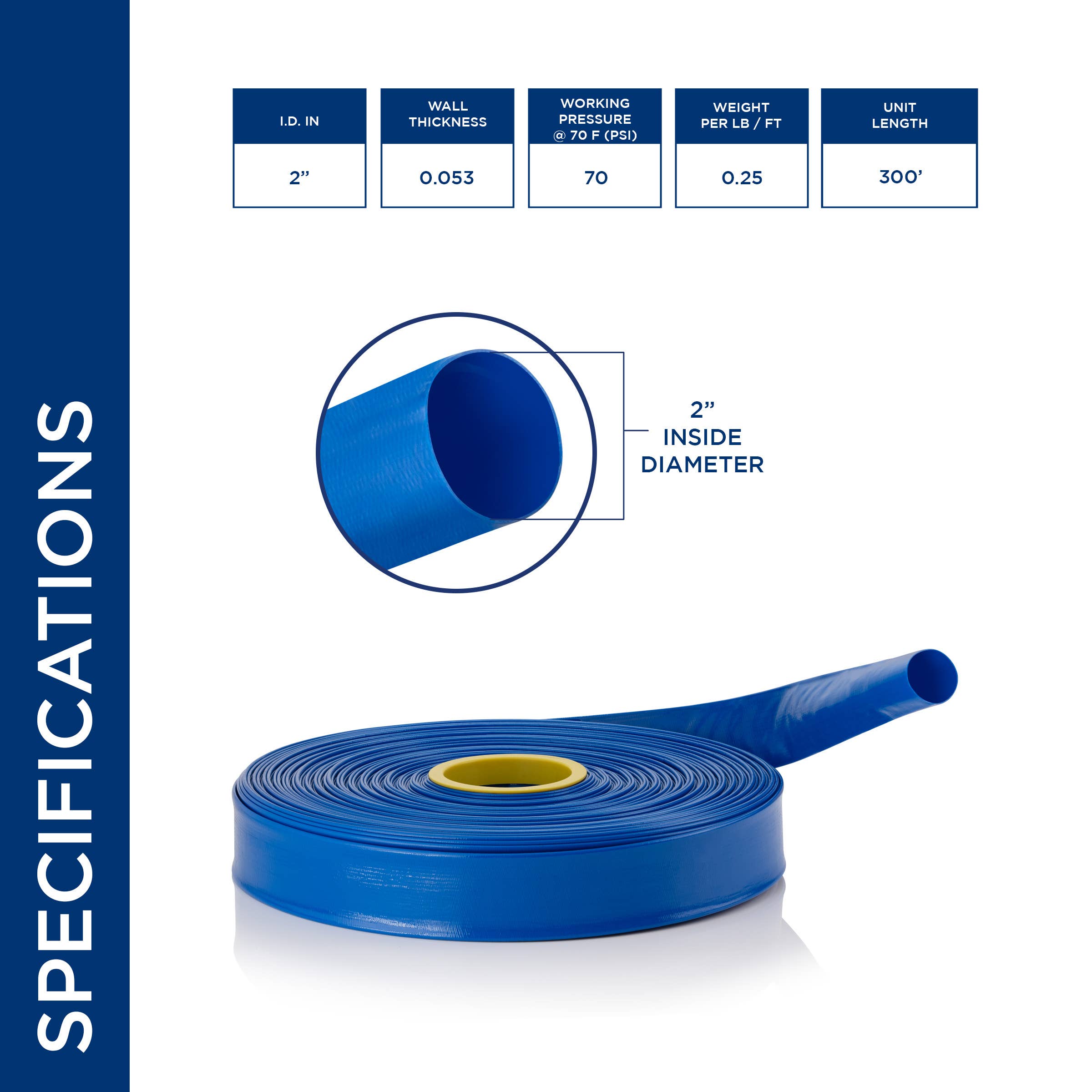 Alpine Corporation - Wholesale Garden Tool - Alpine Corporation 2" ID PVC Lay-Flat Water Discharge Hose