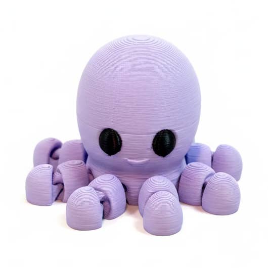 Lorianne Kol 3D Prints - Wholesale Fidget Toy - Kids - Octopus (Light Purple) • Mini 3D Printed Articulated Animal • Flexi Animals0