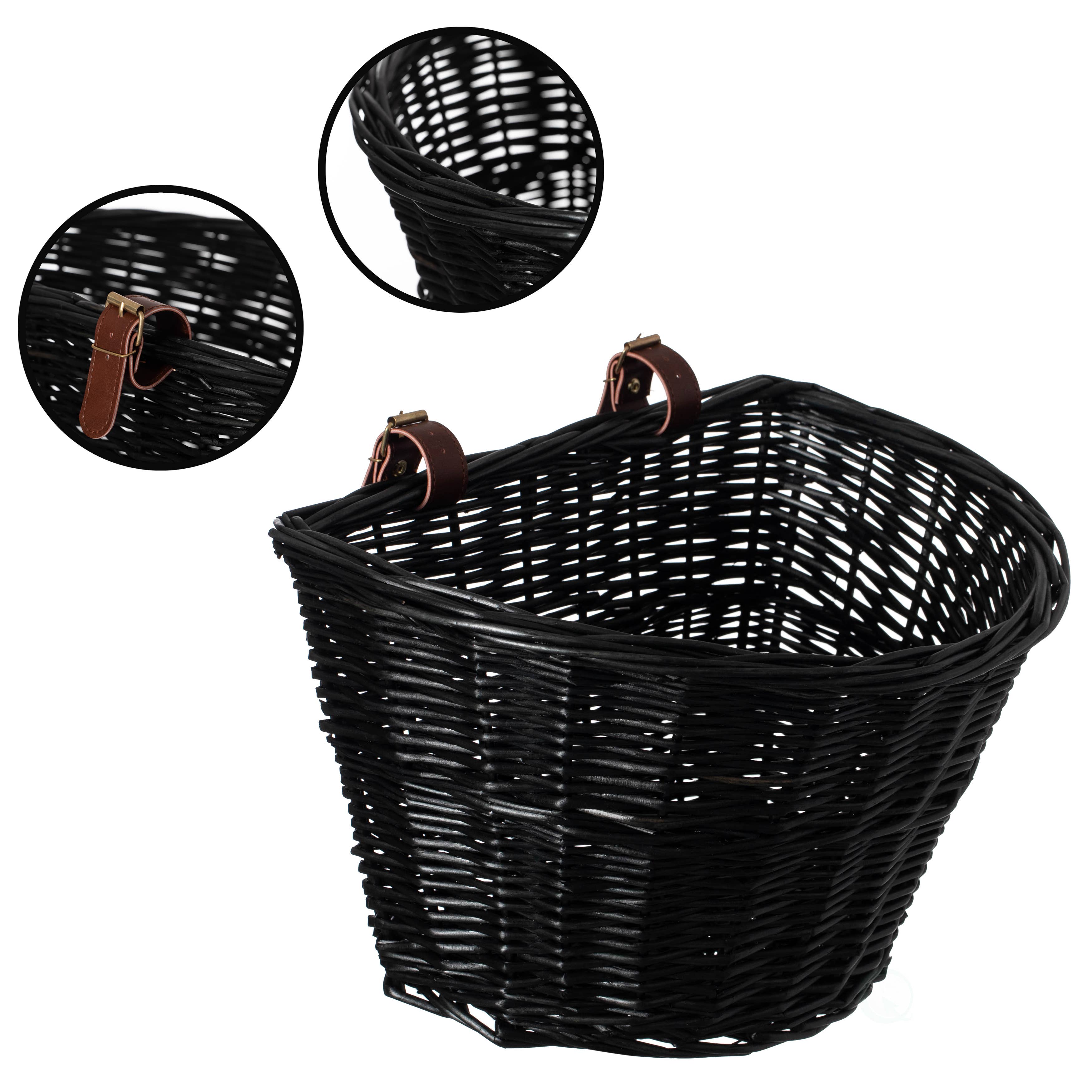 Quickway Imports - Wholesale Basket - Wickerwise Bike Basket Universal Handlebar Mount, Brown4