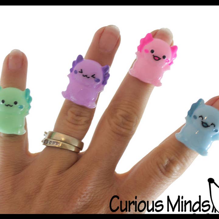 Curious Minds Toys – wholesale Klassisk leksak - Barn – 1 Axolotl Ringar - Söta plast Charms Smycken för barn
