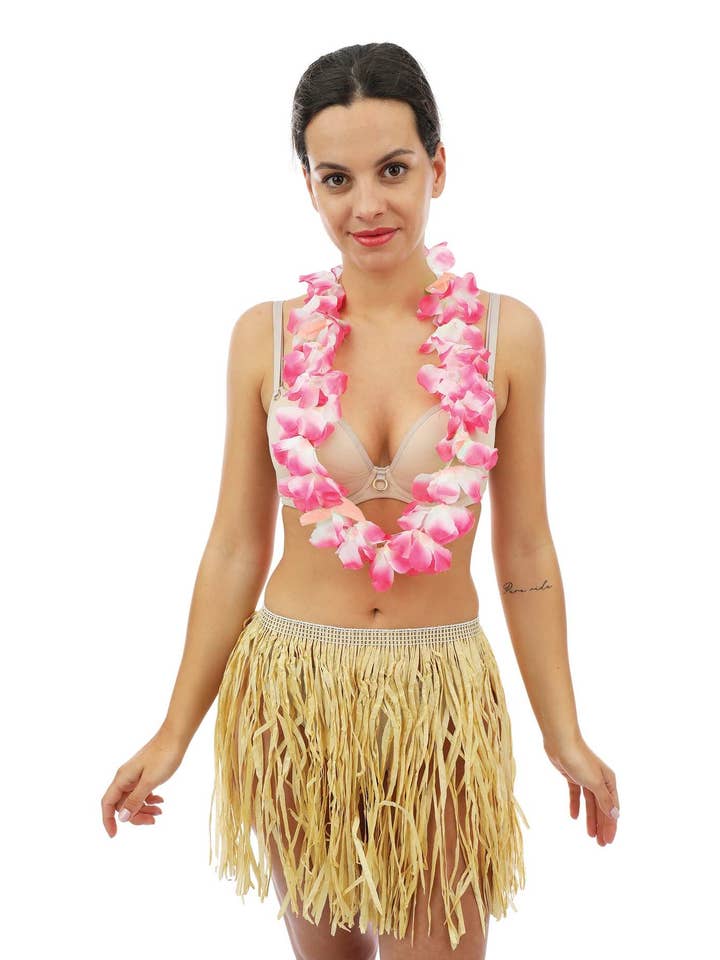 P'tit Clown - Wholesale Costume - Women's - Hawaiian Necklace - Large Flowers - Random Color3