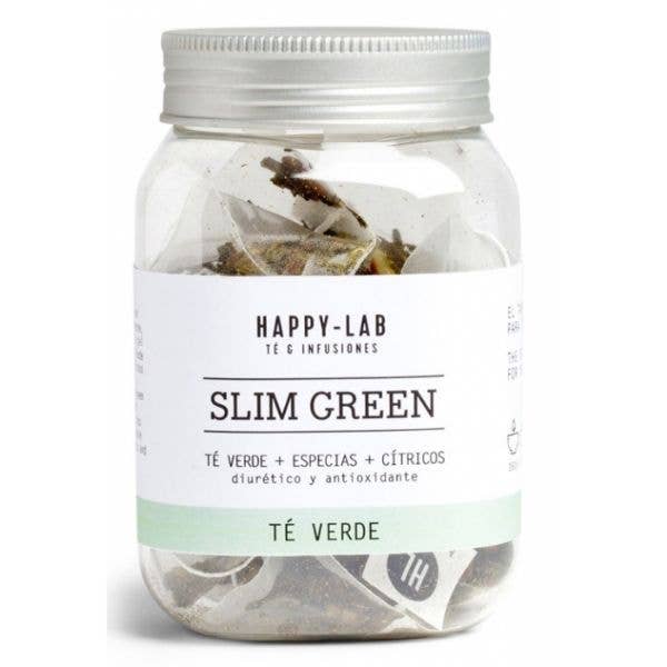 Happy-Lab - Wholesale Health/Detox Tea - Happy-Lab SLIM GREEN ORGANIC tea & citrus 14 pyramids in jar0