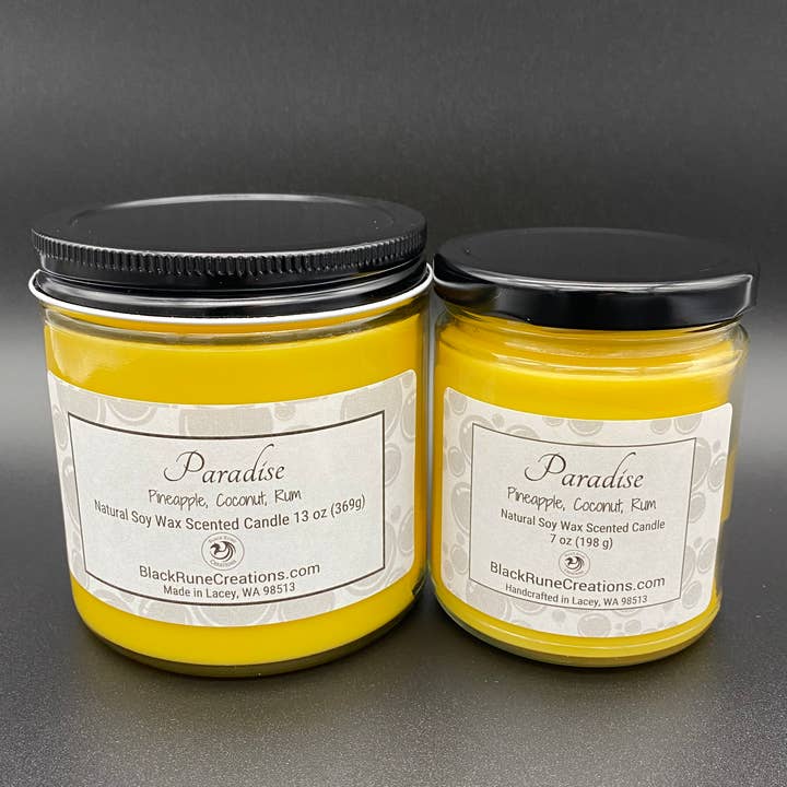 Paradise Natural Soy Wax Jar Candle for wholesale by Black Rune Creations