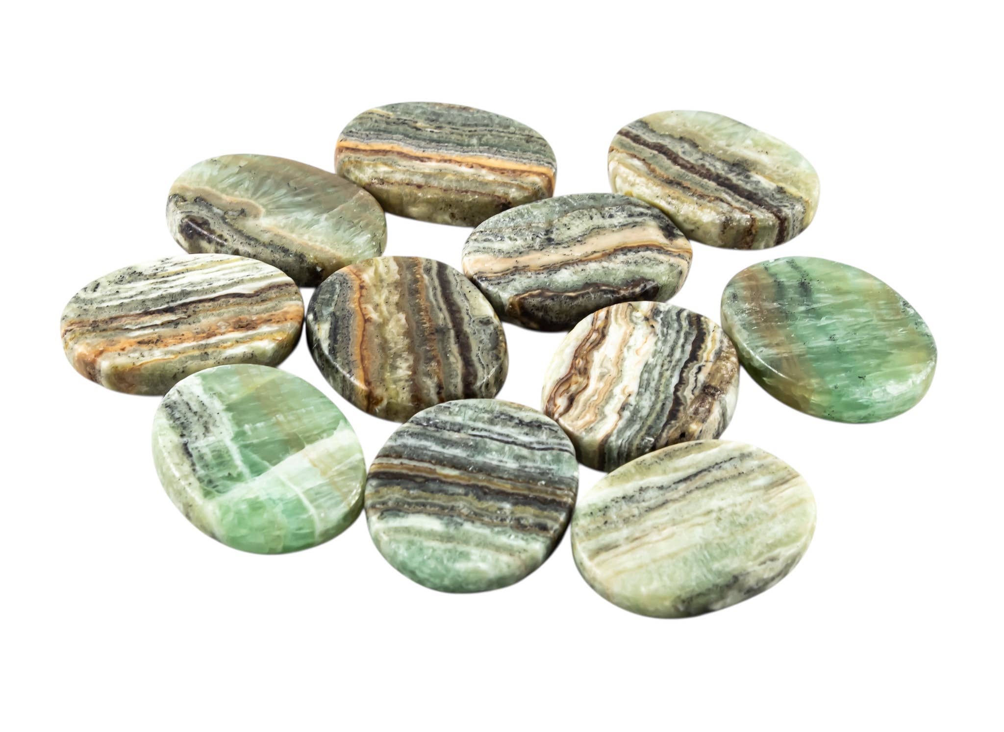 Quasar Gems USA - Wholesale Spiritual Stone/Crystal - Green Calcite Smooth Large 1KG /2lbs1