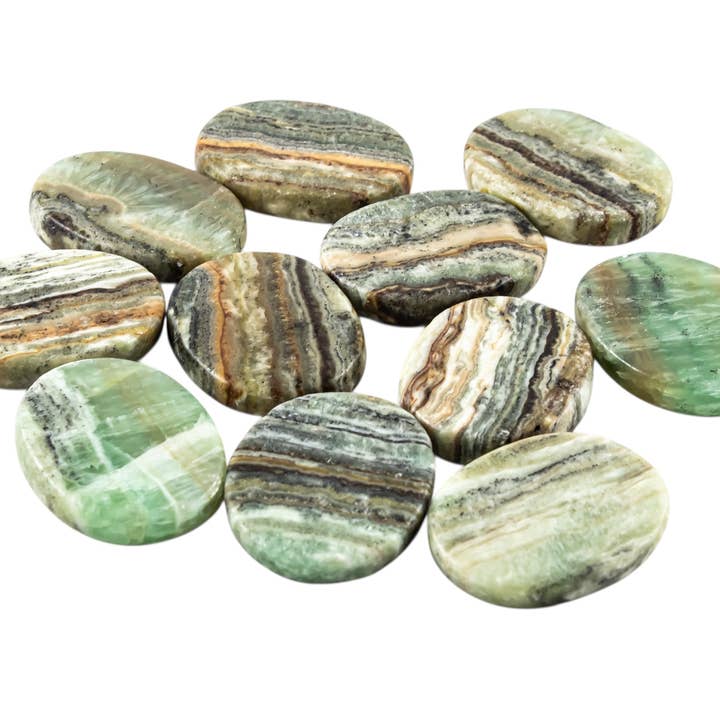 Quasar Gems USA - Wholesale Spiritual Stone/Crystal - Green Calcite Smooth Large 1KG /2lbs1