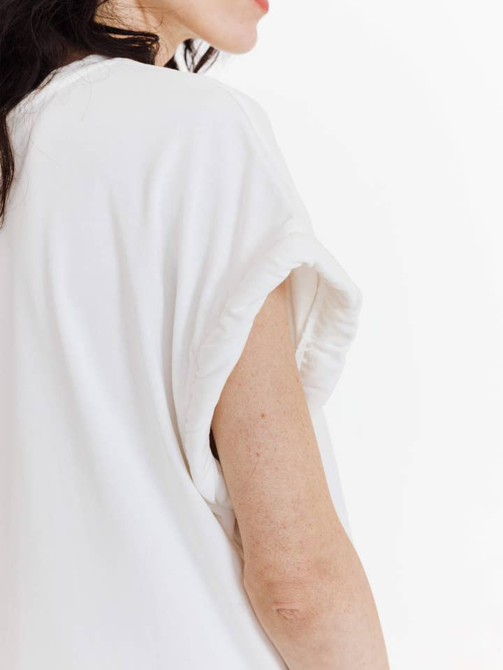 Weiss Weißes Freizeit-T-Shirt mit rundem Ausschnitt für den Großhandel auf Faire3