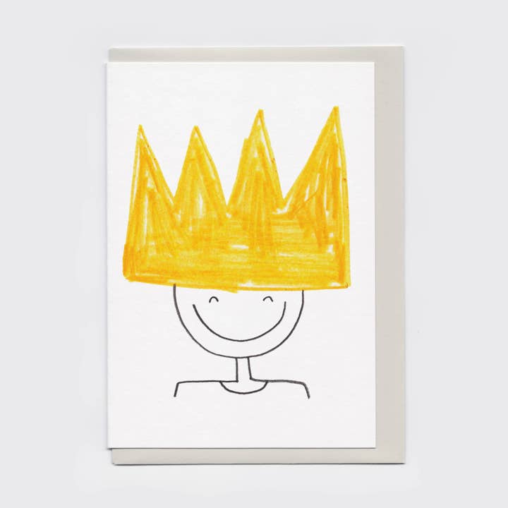 Happy Face Crown Card | Love, Success, Congrats for wholesale by The Curious Pancake