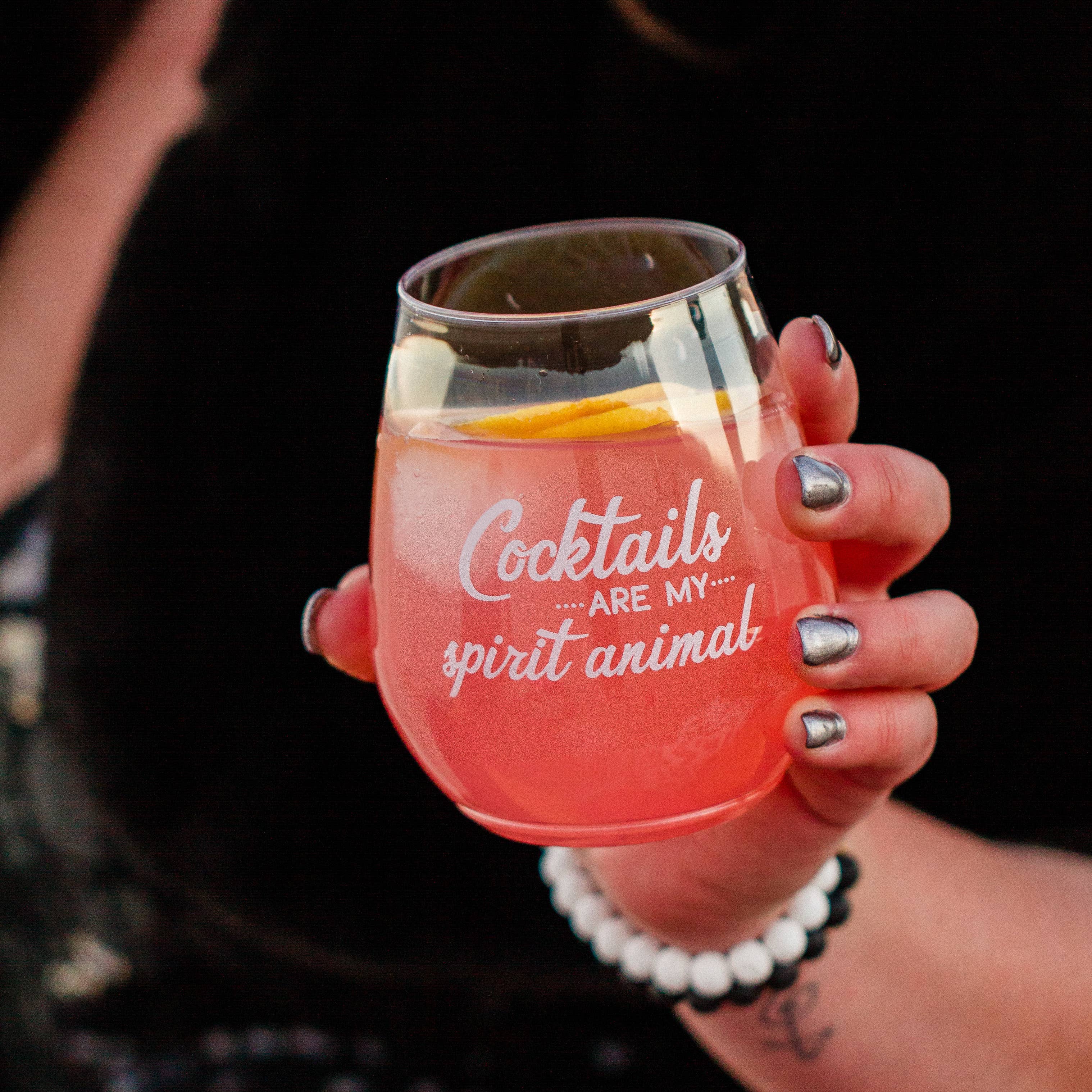 The Pursuit of Cocktails - Wholesale Cocktail/Liquor Glass - Cocktails Are My Spirit Animal Cocktail Glass1
