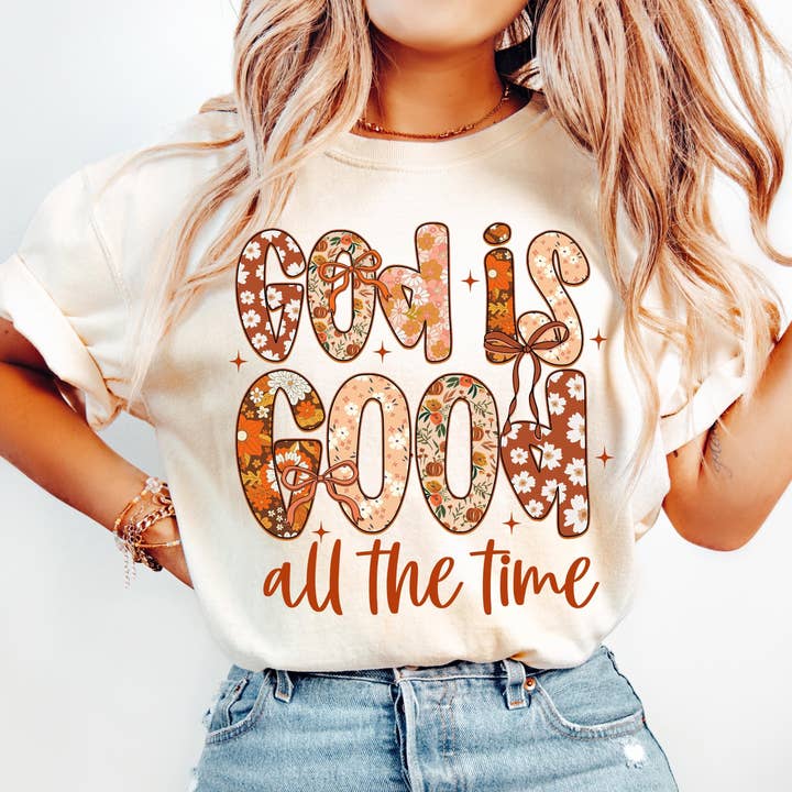 NVC Ecommerce LLC - Wholesale T-Shirt (Graphic) - Women's - God is Good T-Shirt, Christian Fall Sweatshirt, Autumn Jesus0