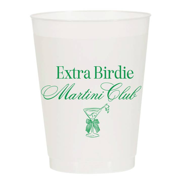 Extra Birdie Martini Club Frosted Cups- Masters for wholesale by Sip Hip Hooray