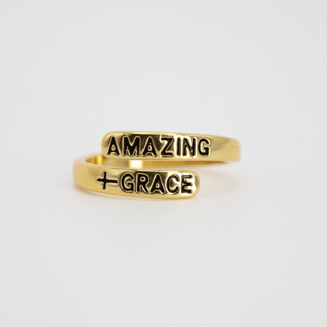 Amazing Grace Gold Plated Brass Ring for wholesale on Faire0