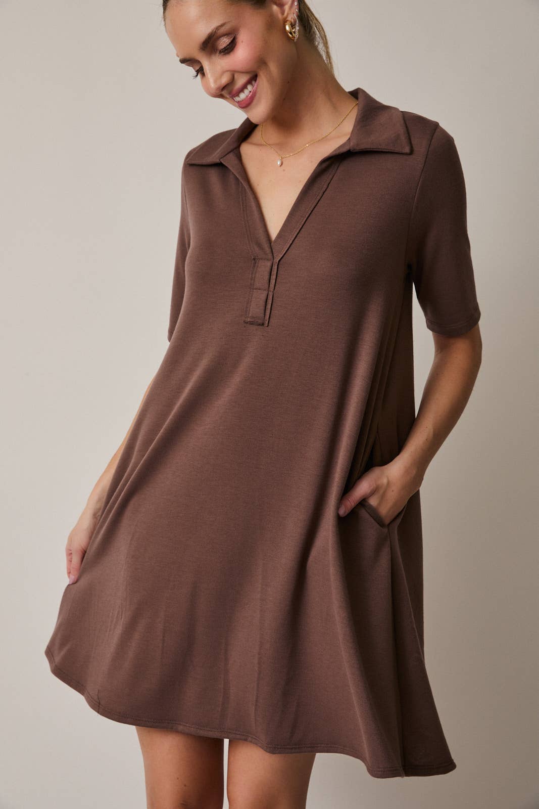 GILLI - Vente Robe – femme - Robe polo mini à manches mi-longues11