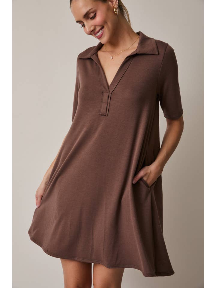 GILLI - Wholesale Dress - Women's - HALF SLEEVE POLO MINI DRESS19