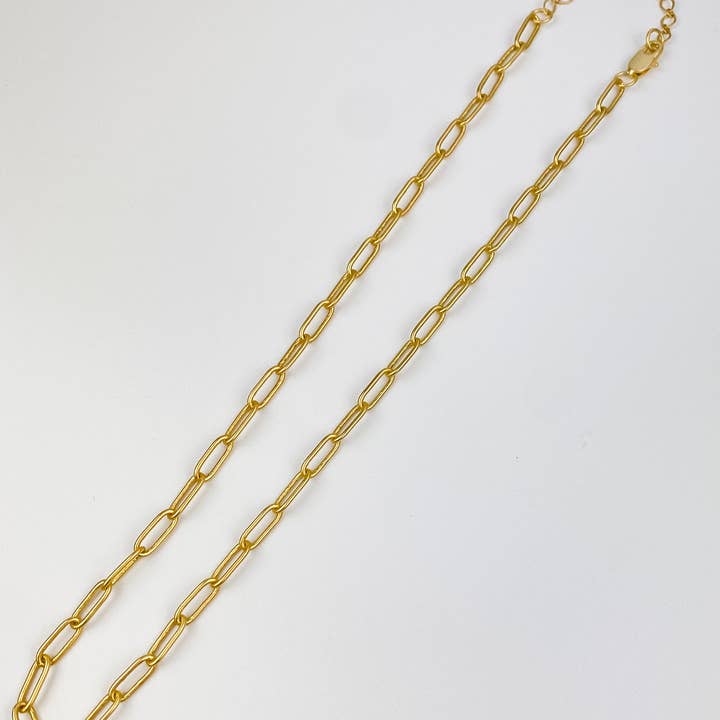Light Shine - Wholesale Link & Chain Necklace - Paperclip Layering Necklace | Gold Plated Disc, Dainty Chain17
