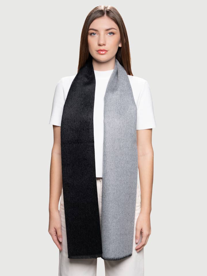 Two Tone Baby Alpaca Scarf for wholesale by Lavender Hill