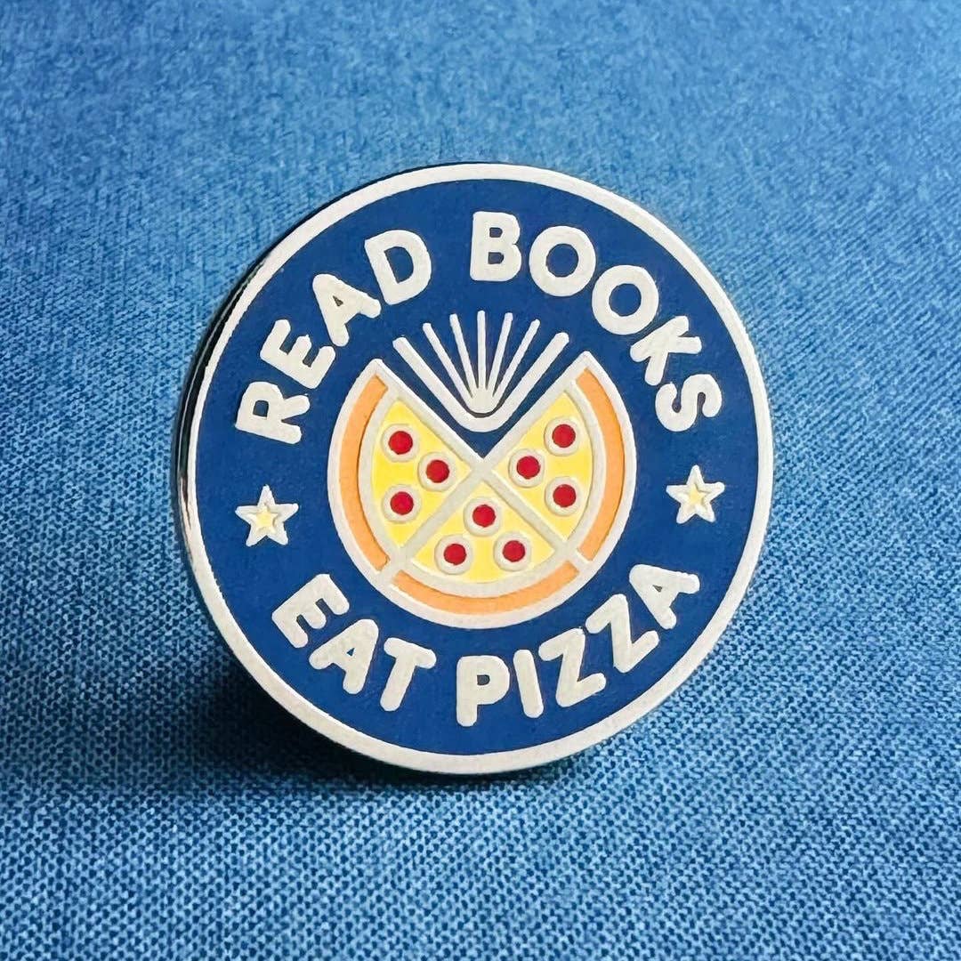 MacGuffin Goods - Wholesale Lapel Pin/Button - Read Books Eat Pizza Enamel Pin1