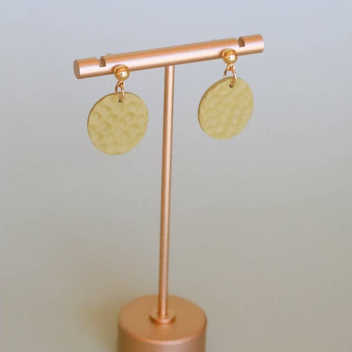 Rainbow's Clay - Wholesale Dangle Earrings - Hammered Circle2