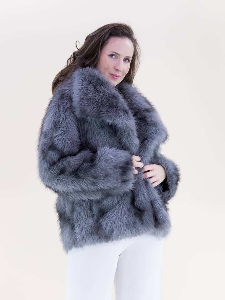 Lynx Wide Lapel Faux Fur Jacket for wholesale by Original USA