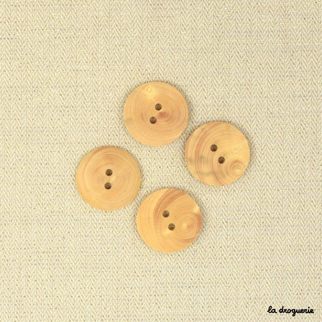 LA DROGUERIE - Wholesale Sewing Button/Snap - "Boxwood button 2 holes" 18 mm1