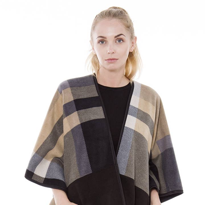 JP757_CamelOpen Front Ruana Knit Cardigan Sweater Shawl for wholesale by Jasper Trading LLC