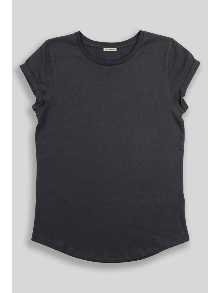 Eden Ashram - Wholesale Screen Printed T-Shirt - Women's - Mindfulness & More Organic Rolled Sleeve T-Shirt4