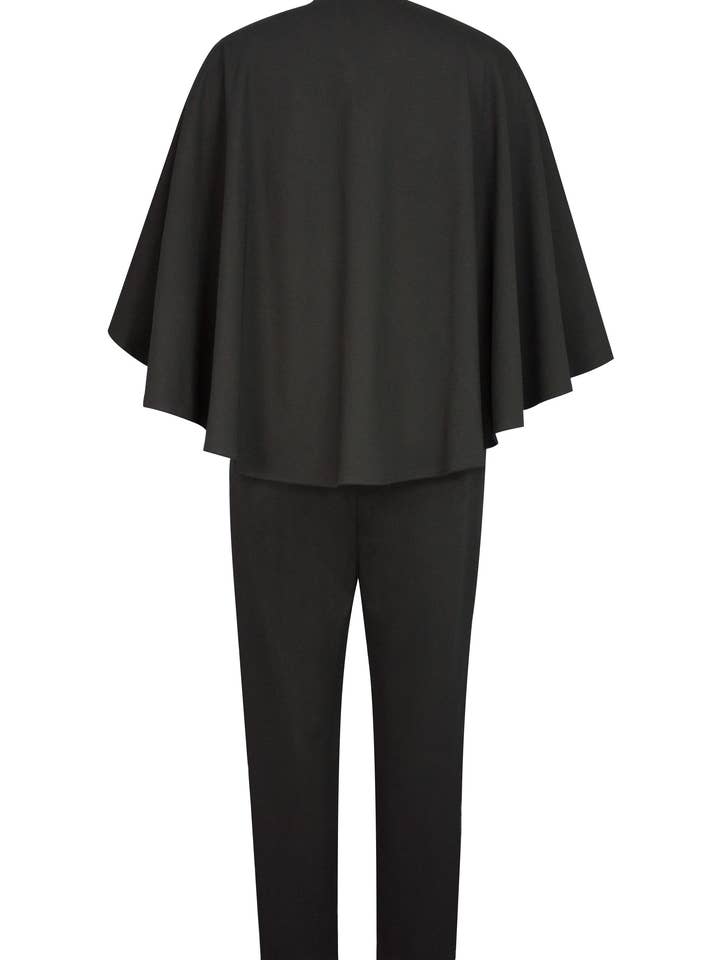 CHIC STAR - Wholesale Jumpsuit - Women's - Chic Star Plus Size Ponte Poncho Jumpsuit In Red 042124