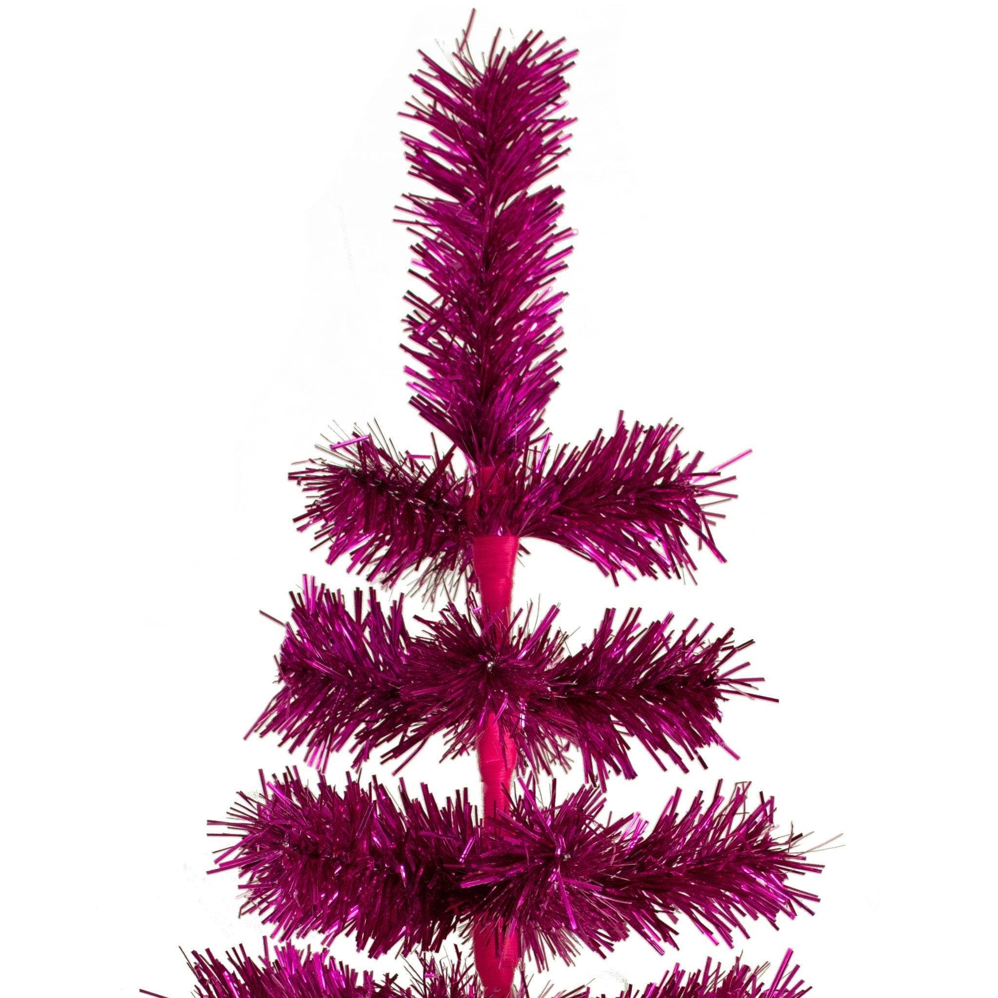 Lee Display - Wholesale Christmas Decoration - Fuchsia Tinsel Christmas Tree5