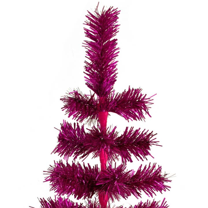 Lee Display - Wholesale Christmas Decoration - Fuchsia Tinsel Christmas Tree5
