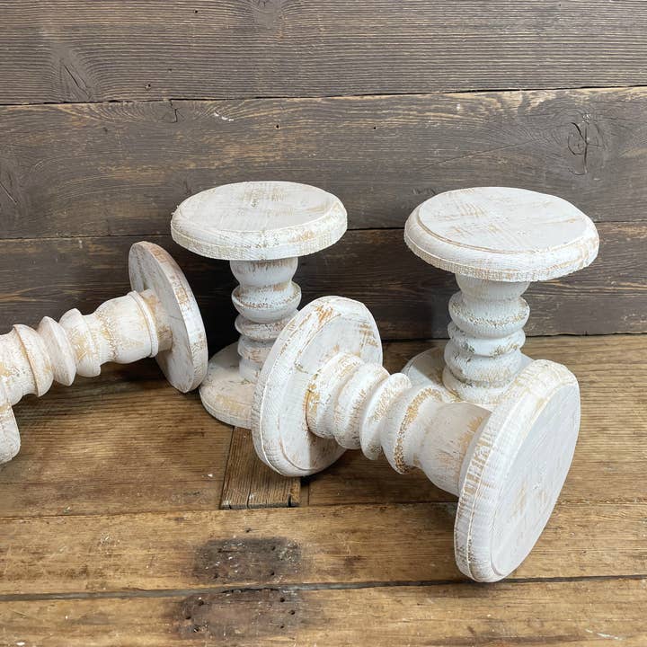 Portacandele Rustico Osage Farmhouse-Piccolo-Bianco-NUOVO--$9 per la vendita all'ingrosso da parte di My Amigos Imports