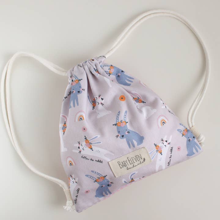 CLOVER COLLECTION ROPE SACK BACKPACK for wholesale by Baby Eleven Handmade