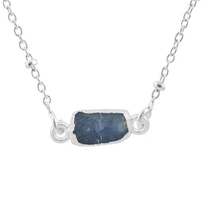 Handmade Natural Sapphire Pendant in 925 Sterling Silver for wholesale by Vayo Pearls