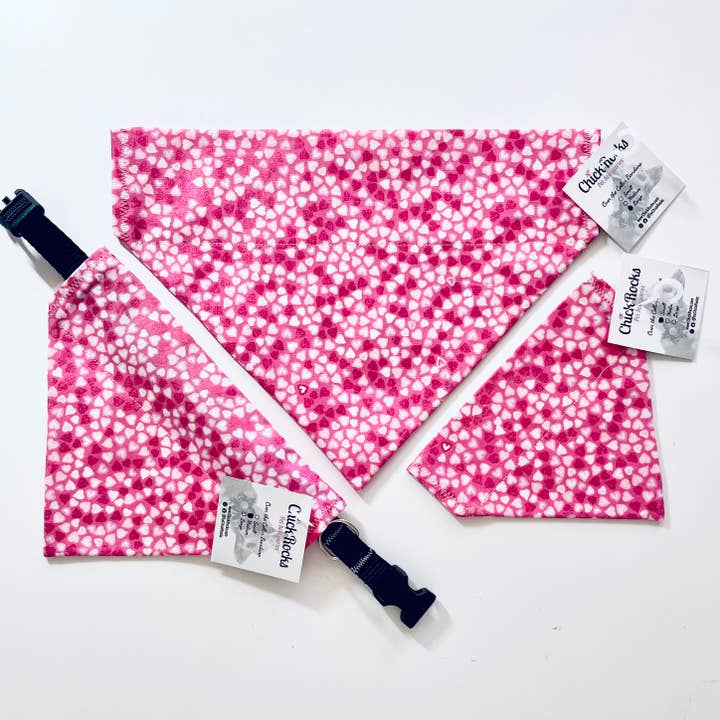 Hearts Over-the-Collar Pet Bandana - Tiny Hearts Metallic for wholesale by ChickRocks