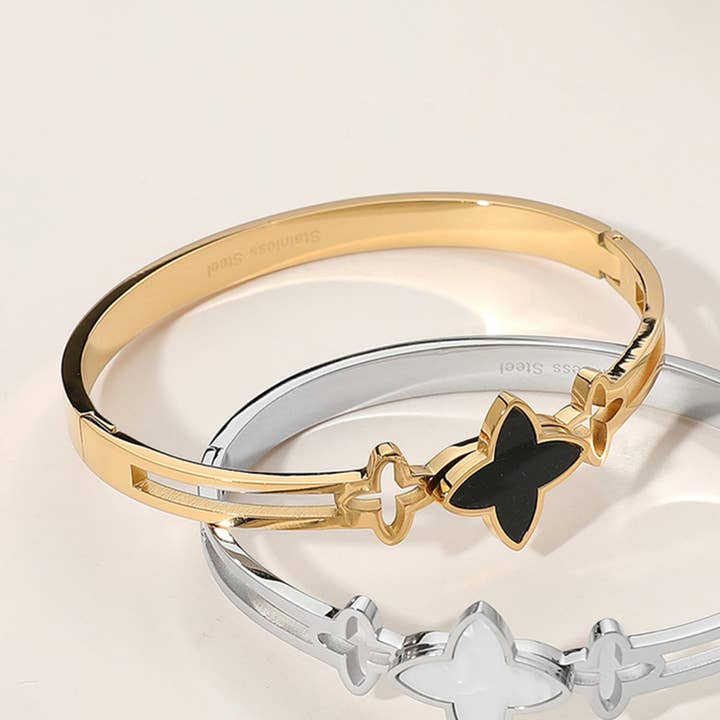 Sensibling Corp. – Großhandel Armreif – Edelstahl-Kleeblatt-Spitzscharnier-Armreif