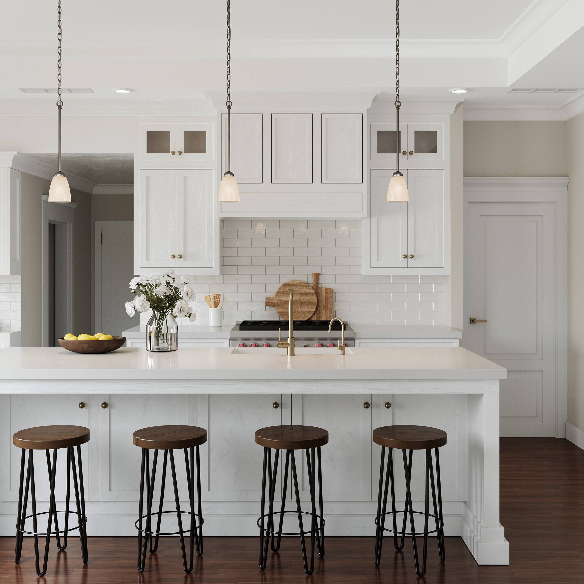 Wholesale Sale - Nell Silver 1-Light Glass Pendant Light for