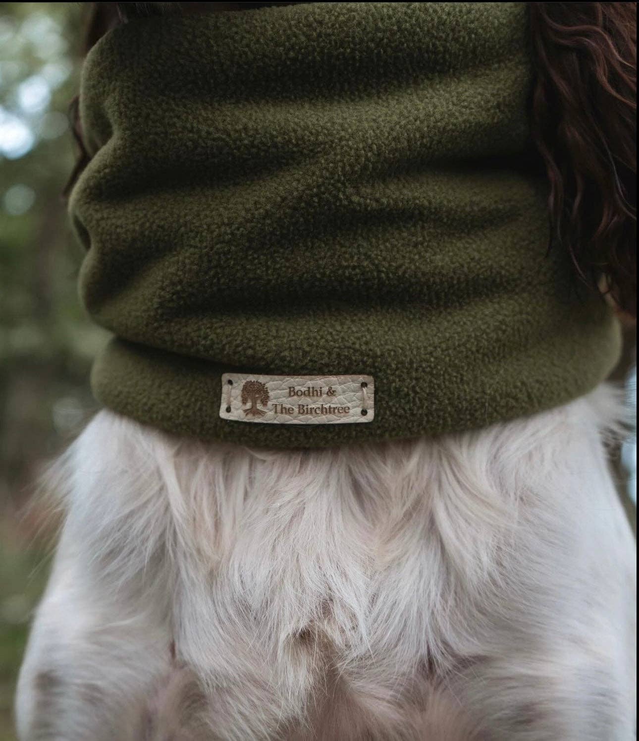 Bodhi & The Birchtree - Wholesale Pet Snood - Dog - Bodhi & The Birchtree Khaki Green Fleece Snood1
