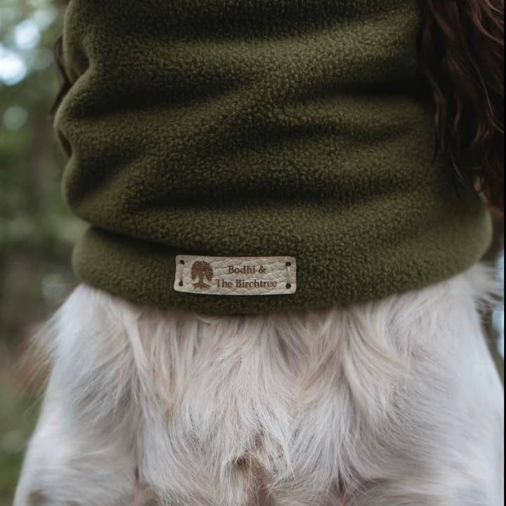 Bodhi & The Birchtree - Wholesale Pet Snood - Dog - Bodhi & The Birchtree Khaki Green Fleece Snood1