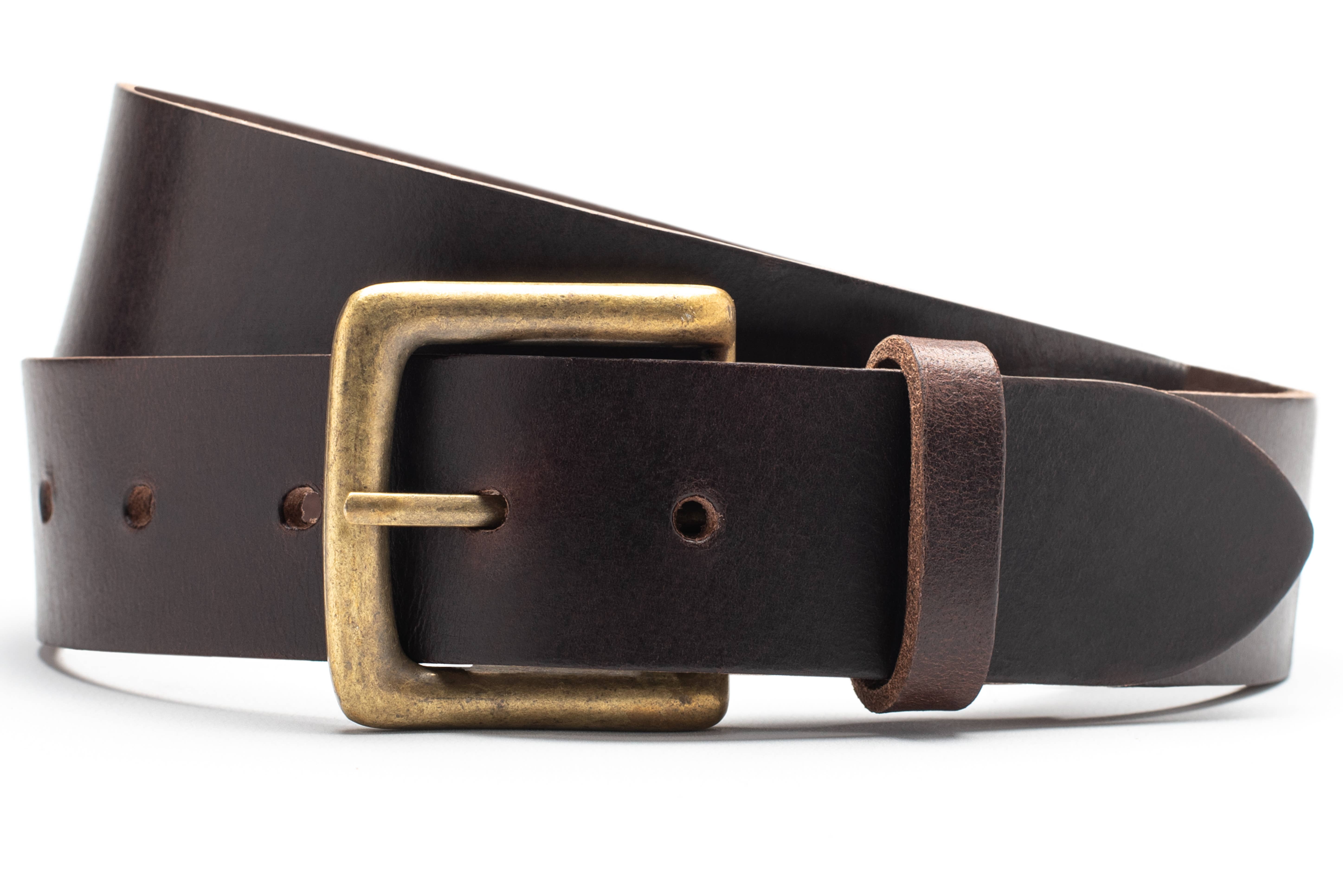 Leathergraft – wholesale Belt – Unisex – Men's full grain leather belt with antique brass buckle4