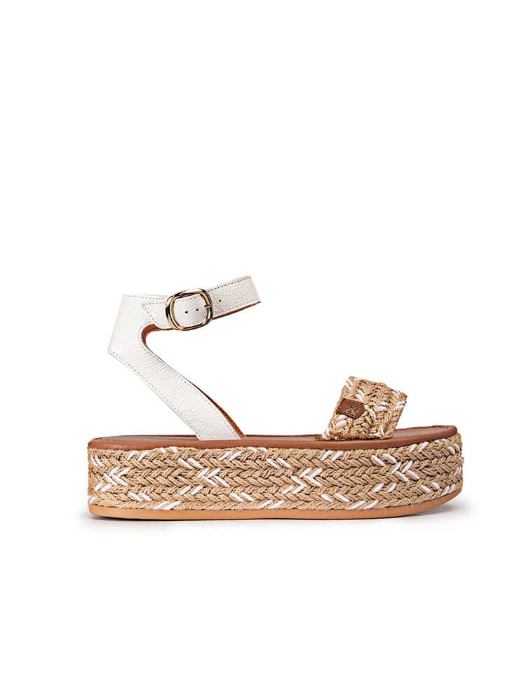 Plateforme blanche Menorquina Albir Chiara pour la vente par POPA