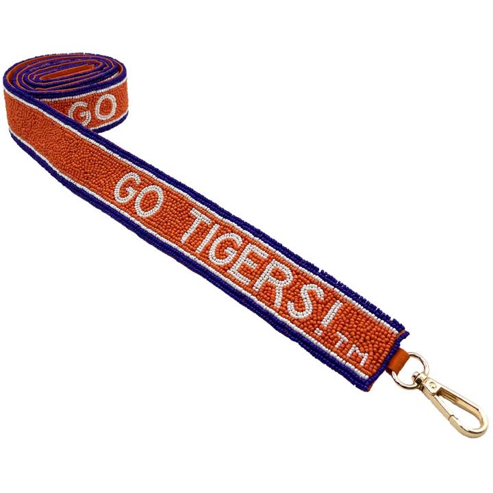 GO TIGERS BEADED BAG STRAP for wholesale by Pizzazz, Inc.