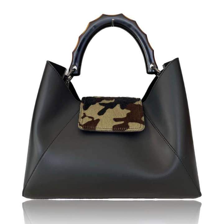MODARNO - Wholesale Top Handle Bag - Women's - Modarno Leather Handbag with Pony Flap “Chloe”