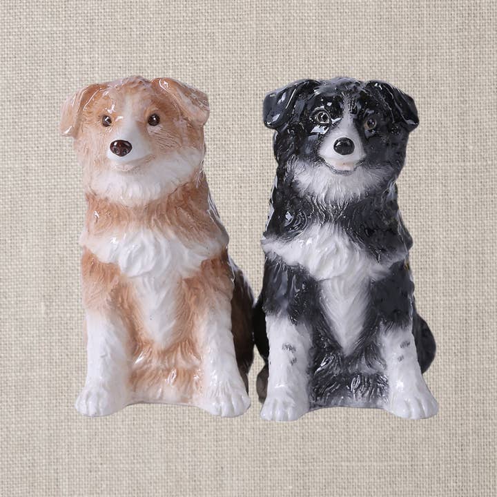 Border Collies Ceramic Salt and Pepper Shaker Set for wholesale by Pacific Trading