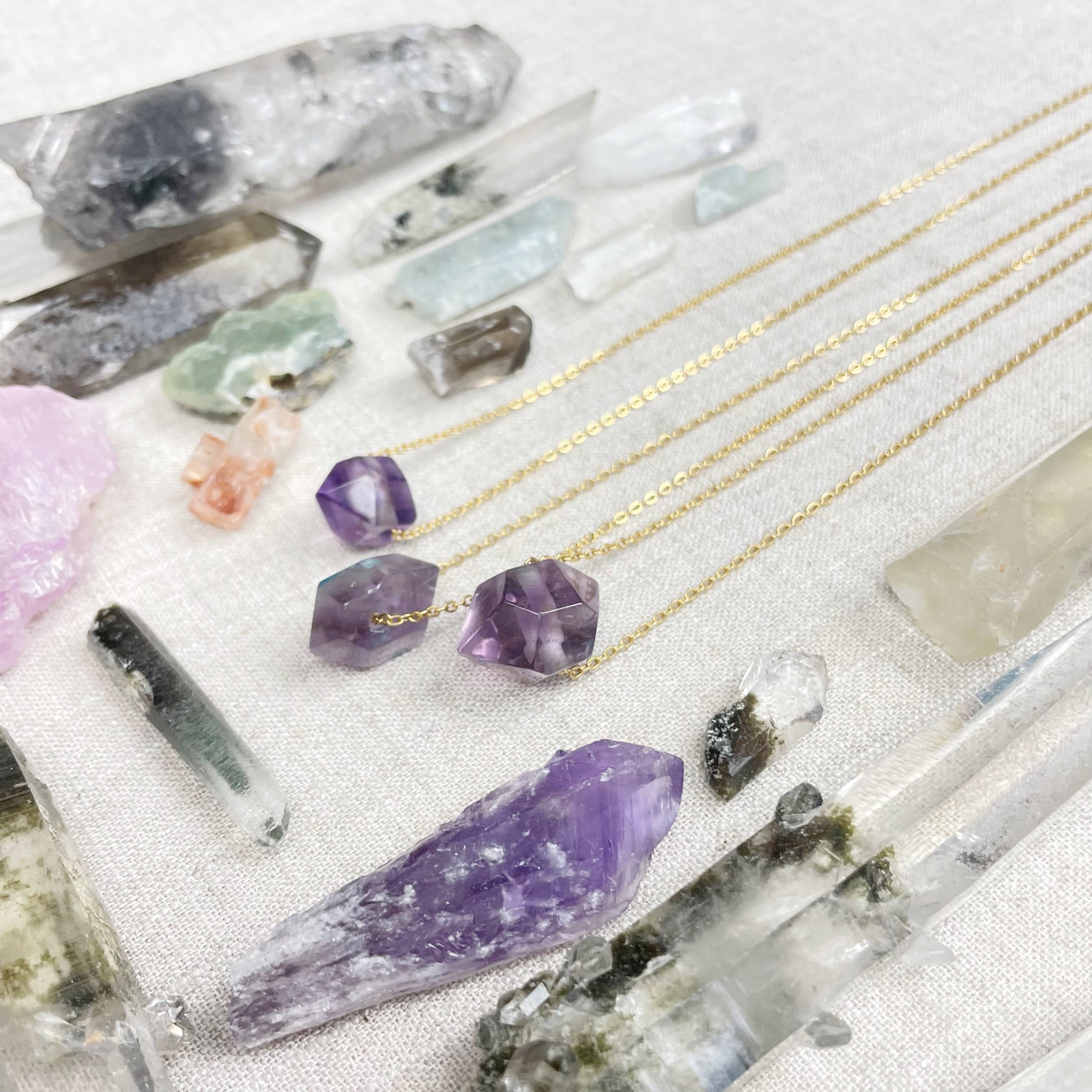 Ewelina Pas Jewelry - Wholesale Pendant/Charm Necklace - Included Amethyst Gemstone Double Terminated Point Necklace7