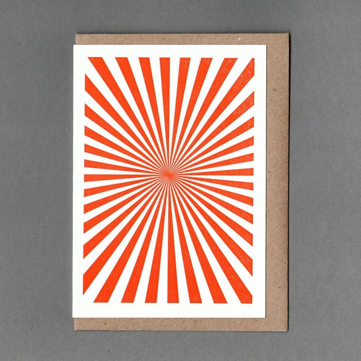 The Passenger Press - Wholesale Everyday Greeting Card - Starburst Illusion. Letterpress Greeting Card, Eco Friendly