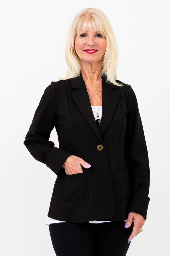 Blue Sky Clothing Co LLC - Wholesale Blazer - Women's - Anders Blazer, Black, Modal