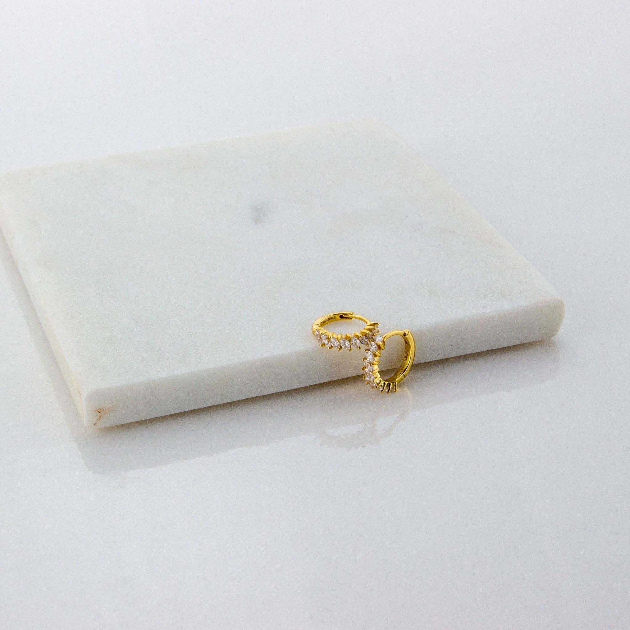 TPAIGE Jewelry - Wholesale Huggie Earrings - Earrings 14k Gold Vermeil Marquise Huggie Earrings3