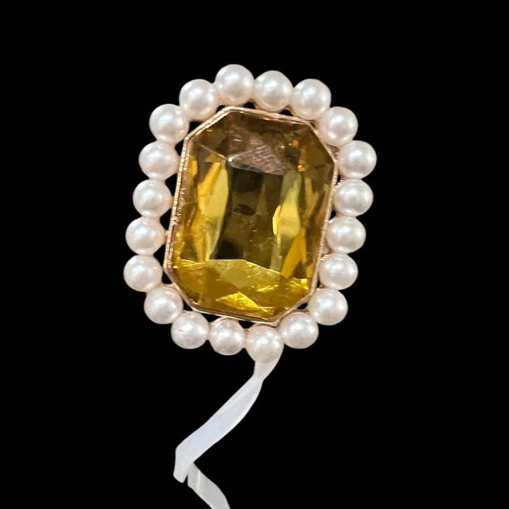 Yellow Gold Large Jewel Silicone Straw Topper 10mm for wholesale by Olive Lane Accessories