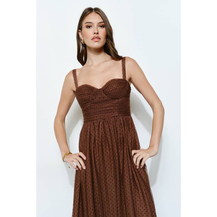 INA - Wholesale Dress - Women's - Polka Dot Tulle Bustier Midi Dress21