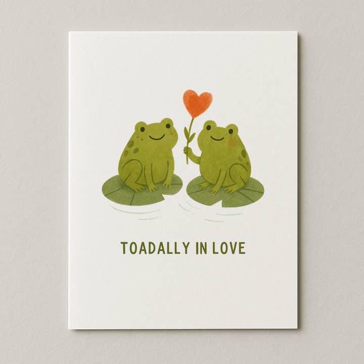 Toadally In Love Valentine Card | Punny Frog Love for wholesale by My Country Greetings