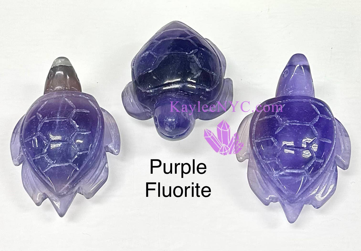 KayleeNYC - Wholesale Spiritual Stone/Crystal - 2.5” Hand Carved Natural Crystal Sea Turtles2